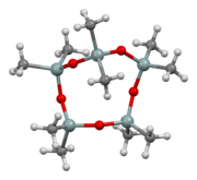 Ball-and-stick model of the decamethylcyclopentasiloxane molecule