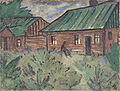 Otto Mueller: Häuser mit grünen Dächern