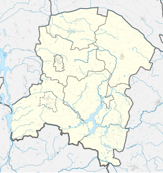 Mapa konturowa powiatu radziejowskiego, na dole znajduje się punkt z opisem „Orle”