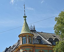 Hjørnetårn Schultz' gate 18, Majorstuen. Foto: Helge Høifødt