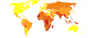 Tuberculosis deaths per million persons in 2012