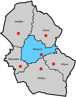 Situering Wessum in de gemeente Ahaus