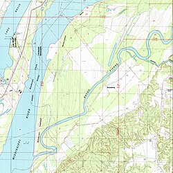 1986 USGS map of St. Joseph quadrangle showing location of Bruinsburg