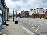 Shops and businesses along Portage Street and the village's only stop light