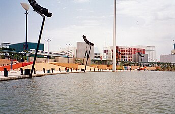 Some of the regional pavilions on the Lake of Spain