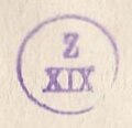 „Z XIX“ Stempel von 1916
