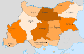 Map of Bulgaria WWII