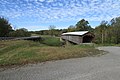 Covered bridge side by side with newer vehicular traffic bridge (2019)