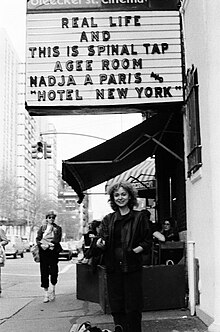 Nadja Tesich at the Bleecker Street Cinema's showing of "Nadja à Paris," New York City, 1984