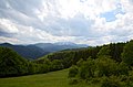 Blick vom Waxeneckhaus über die Gutensteiner Alpen zum Schneeberg (unmittelbar links davor: Dürre Wand und Großer Neukogel)