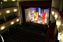 Blick auf die Bühne und den Zuschauerraum des Stadttheaters Leoben