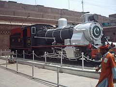 Steam locomotive on display