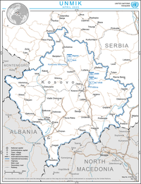 Kosova - BM Güvenlik Konseyi'nin 1244 sayılı Kararı ile sınırları belirlenmiş alan.