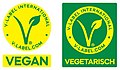 Rechts das V-Label für vegetarische Speisen