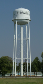 The water tower in Chrisman