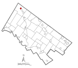 Location of East Greenville in Montgomery County, Pennsylvania