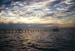 Fishing piers on Copano Bay.