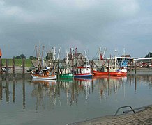 Granat-Kutter im Hafen von Fedderwardersiel