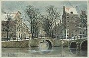 Kruising Herengracht-Blauwburgwal in circa 1910