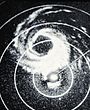 Radarbild vom Hurrikan Alice am 1. Januar 1955