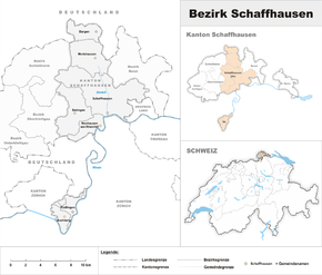Karte von Bezirk Schaffhausen