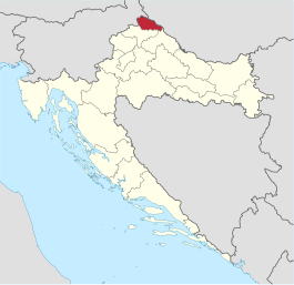 Locatie van provincie Međimurje in Kroatië