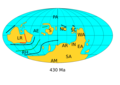 Paleogeography of Earth in the middle Silurian, around 430 Ma