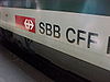 Swiss Federal Railways logo on one of the railroad's passenger cars