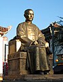 Chinese Americans remember Sun Yat-sen with a sculpture of him in Chinatown, Los Angeles, California