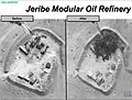 Eine weitere US-Aufnahme von einem Luftangriff auf die Jeribe-Ölraffinerie
