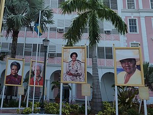 Some women featured in the Leading Women of the Bahamas exhibit, Nassau, 2012.