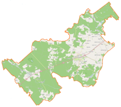 Mapa konturowa gminy Czersk, na dole po lewej znajduje się punkt z opisem „Rytel”