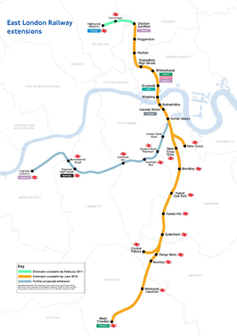 Netwerkkaart van de London Overground