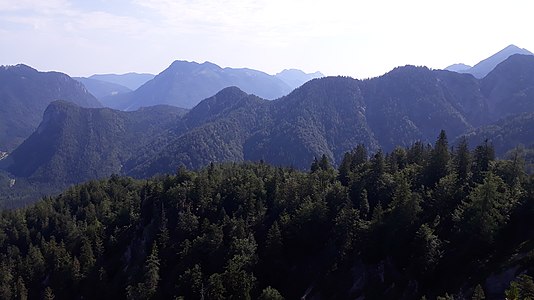 Aussicht nach Nordosten in Richtung Seekopf und Richtstrichkopf.