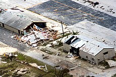 Hurricane damage on Wake Island