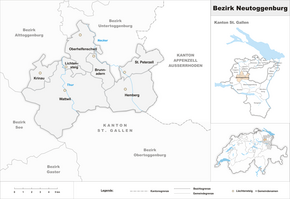 Karte von Bezirk Neutoggenburg