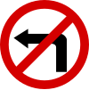 B-21 "no left turns" (this sign prohibits also U-turns on the nearest intersection)