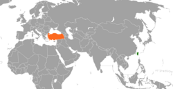 Haritada gösterilen yerlerde Tayvan ve Türkiye