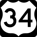 Straßenschild des U.S. Highways 34