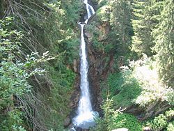 A waterfall during summer in Rabbi