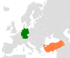 Location map for Germany and Turkey.