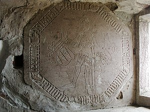 Stone artwork of Jens Holgersen Ulfstand in Glimmingehus