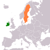 Location map for Ireland and Sweden.