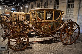 One of the elaborate carriages in the carriage room