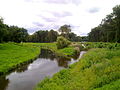 Mündung der Kleinen Luppe (rechts) in die Nahle (links)