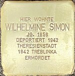 Stolperstein für Wilhelmine Simon