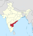 Lage des indischen Bundesstaates Andhra Pradesh