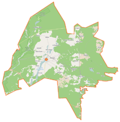 Mapa konturowa gminy Cekcyn, po lewej znajduje się punkt z opisem „Nowy Młyn”