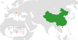 Haritada gösterilen yerlerde China ve Croatia