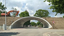 Fietsbrug Rotem in opbouw (2021)